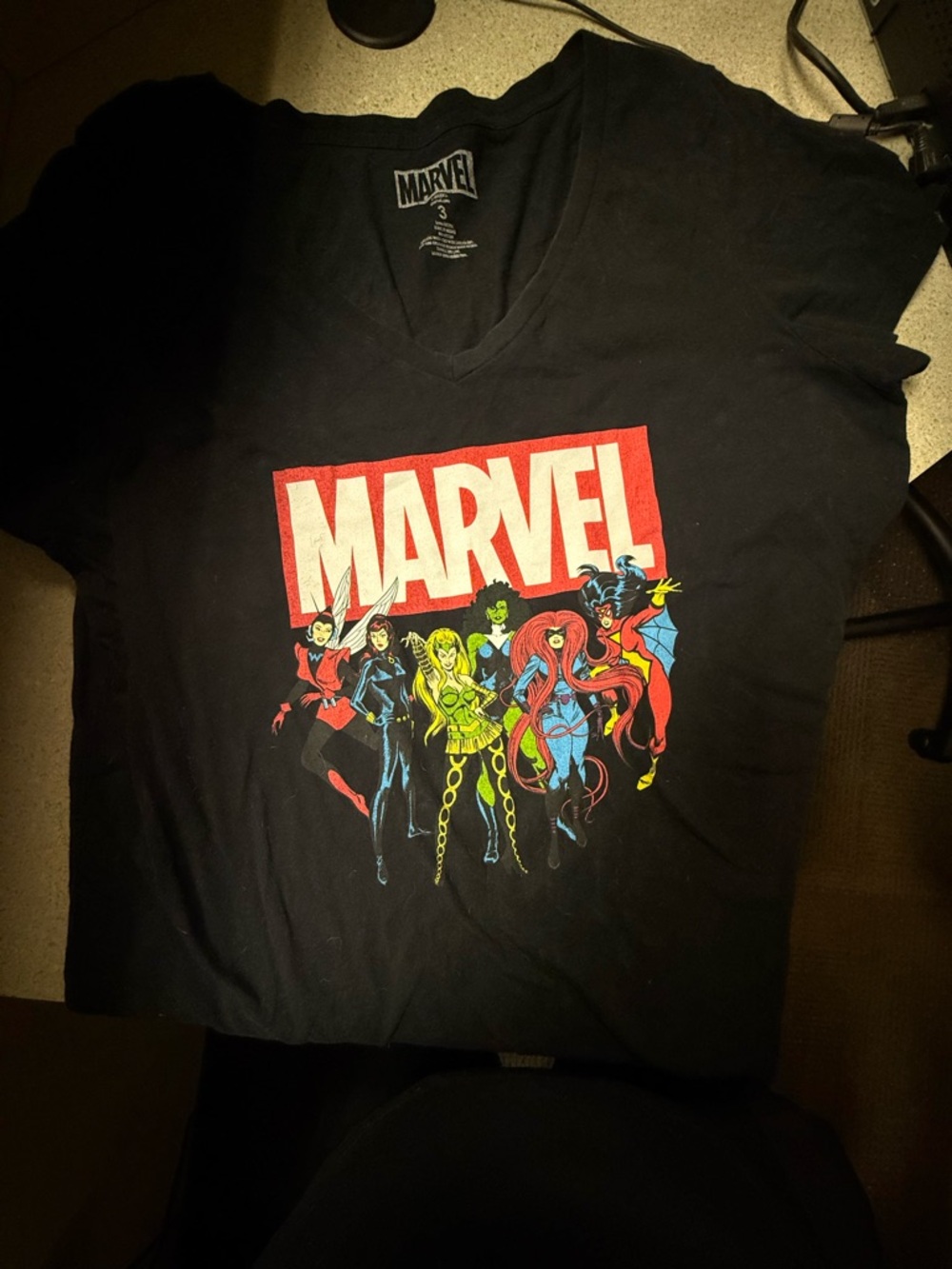 Marvel Black Logo Tee with White Print